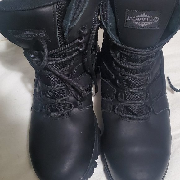 Black Merrell Moab side zip boots